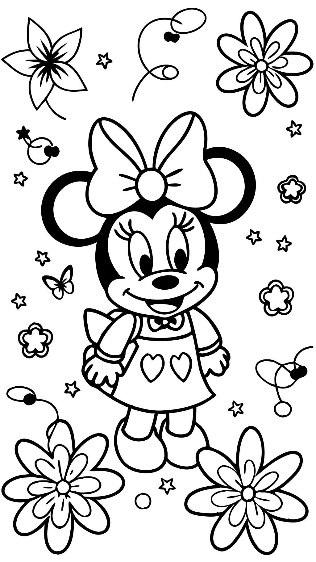 páginas para colorear imprimibles gratis Minnie Mouse